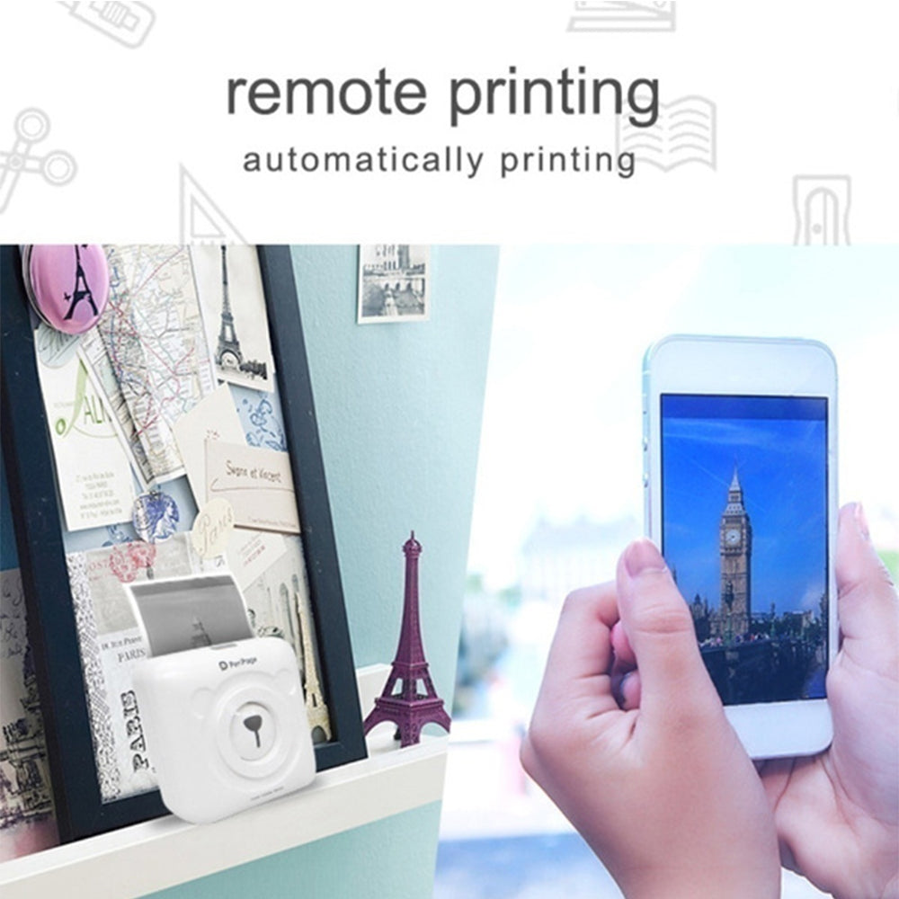 Instant Printing Mini Pocket Kid's Thermal Paper Photo Printer- USB Charging