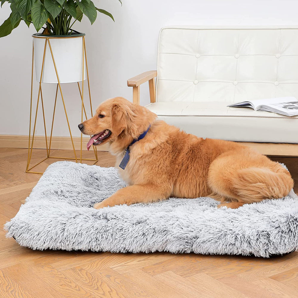 PupLily Plush Pet Mat – Soft, Non-Slip Crate Bed for Dogs & Cats, Grey
