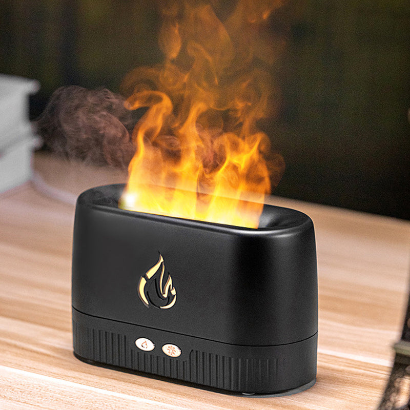 Cool Mist Quiet Humidifier with Flame Simulation Night Light-USB Plugged-in