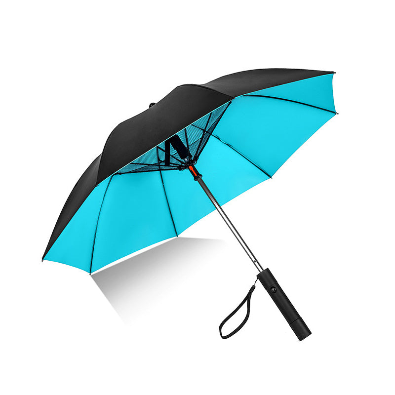 Sun Protection Parasol Foldable Fan Beach Umbrella- USB Rechargeable