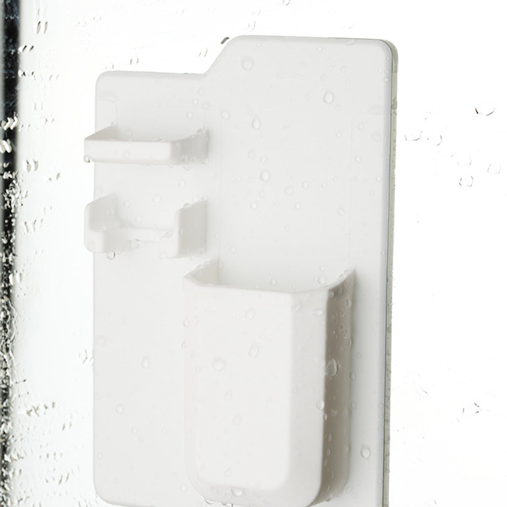 Silicone Toothbrush Holder Wall Mounted Bathroom with Acrylic Mirror