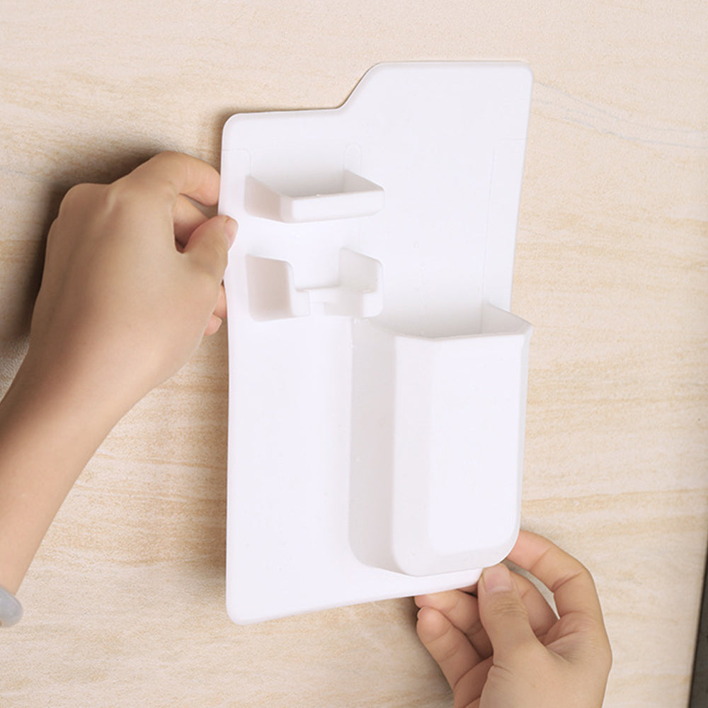 Silicone Toothbrush Holder Wall Mounted Bathroom with Acrylic Mirror