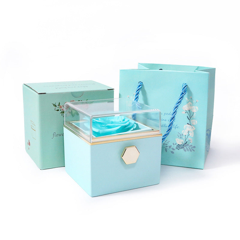 Eternal Rose Box Preserved Flower Surprise Proposal Jewelry Box