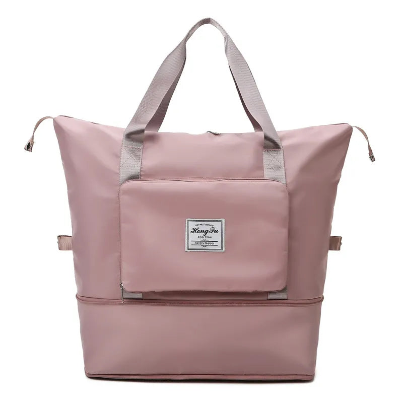 Large Capacity Collapsible Travel Bag with Dry and Wet Compartment