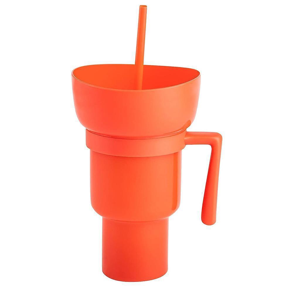 Snack and Sip Stadium Hand Cup Reusable Leakproof Snacking Bowl