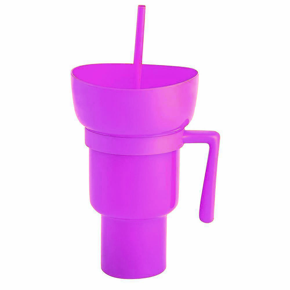 Snack and Sip Stadium Hand Cup Reusable Leakproof Snacking Bowl