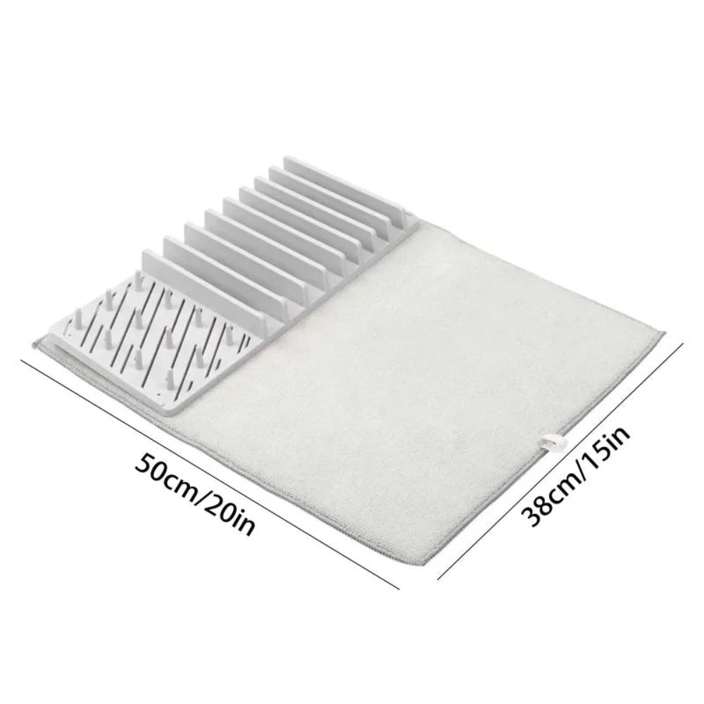 Multifunctional Foldable Dish Drying Rack with Non-Slip Double Sided Pad
