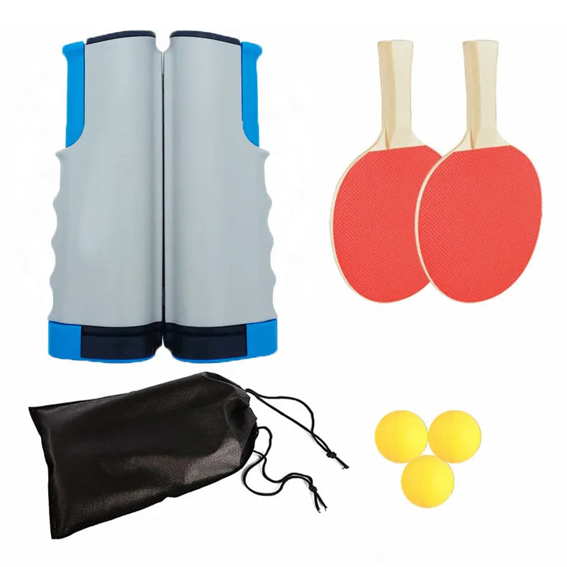 2-Player Table Tennis Play Set with Retractable Net with Balls and Paddles