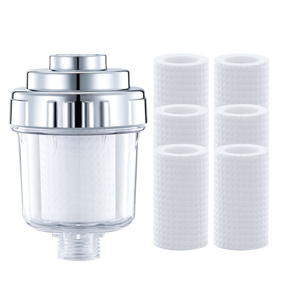 Shower Head Tap Bath Water Filter with 1 Filter and 6 PP Cotton Cartridge