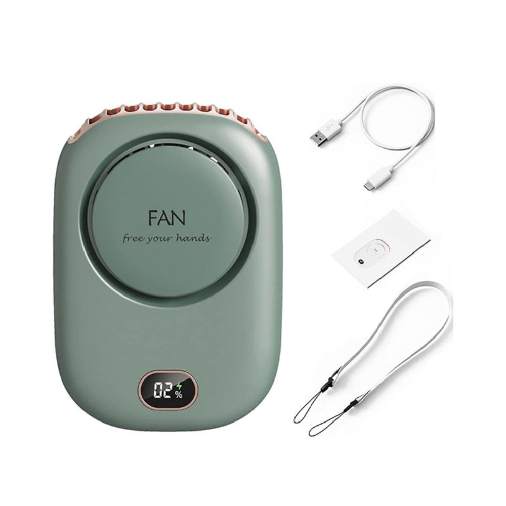 3 Speed Bladeless Neck Hanging Portable Air Cooling Fan- USB Charging