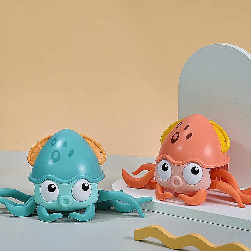 Interactive Crawling Octopus Toy with Obstacle Avoidance LED Lights Music USB -Rechargeable