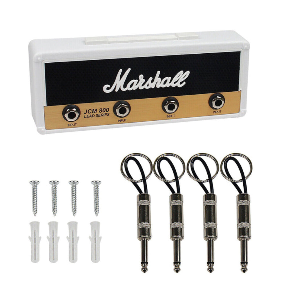 4 Slots Retro Theme Guitar Amplifier Plug Wall Mounted Key Holder Set
