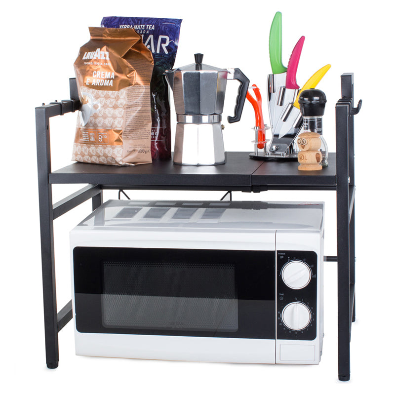 Adjustable Metal Oven Microwave Shelf Kitchen Organiser Storage Rack Holder Set