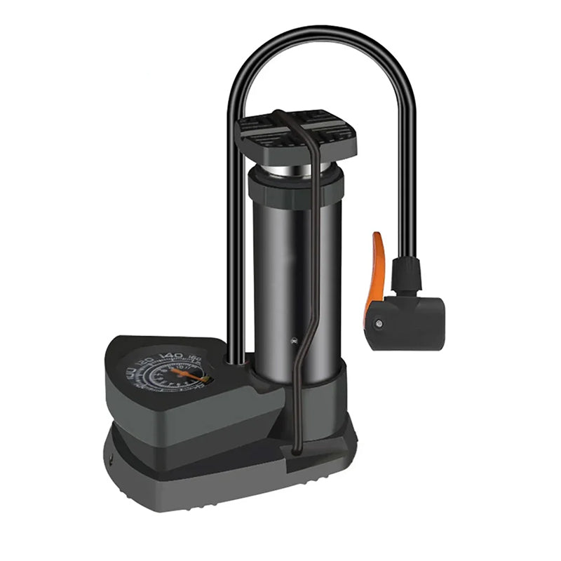Bike Floor Pump Portable Anti-Slip Tyre Inflator with Pressure Gauge