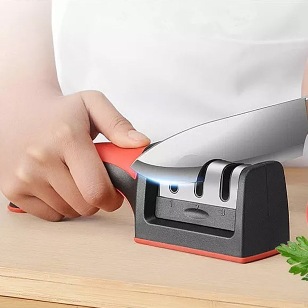 3 Levels Multipurpose Manual Kitchen Knife Sharpening Tool