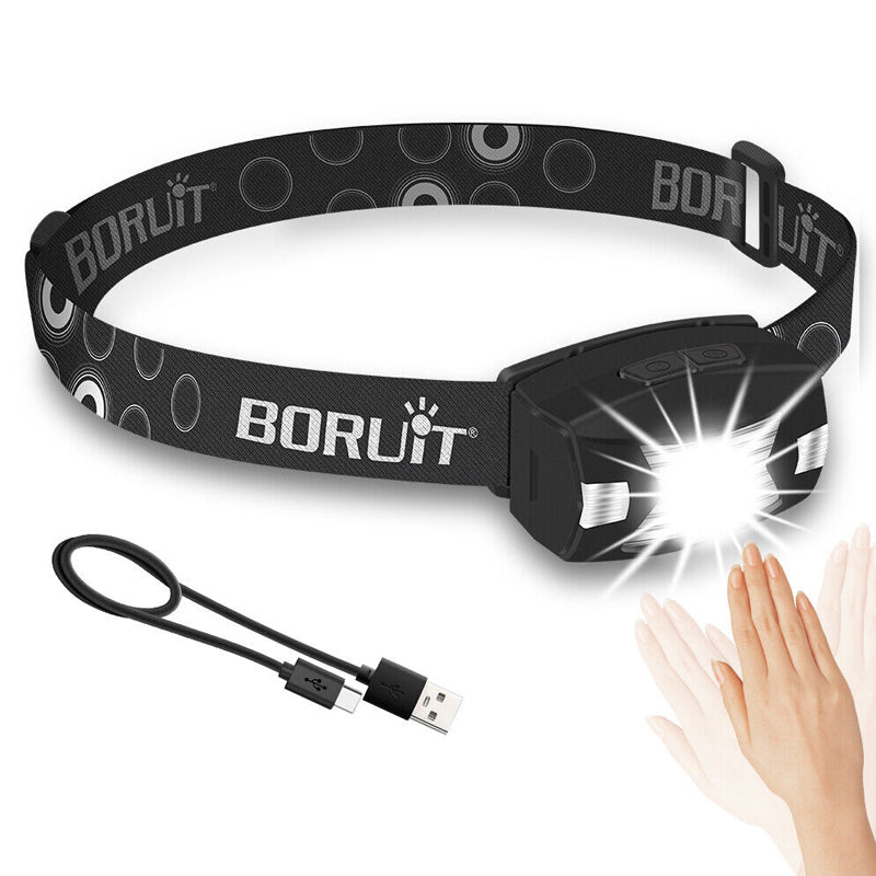 Powerful LED Headlamp Body Motion Sensor Headlight USB Charging