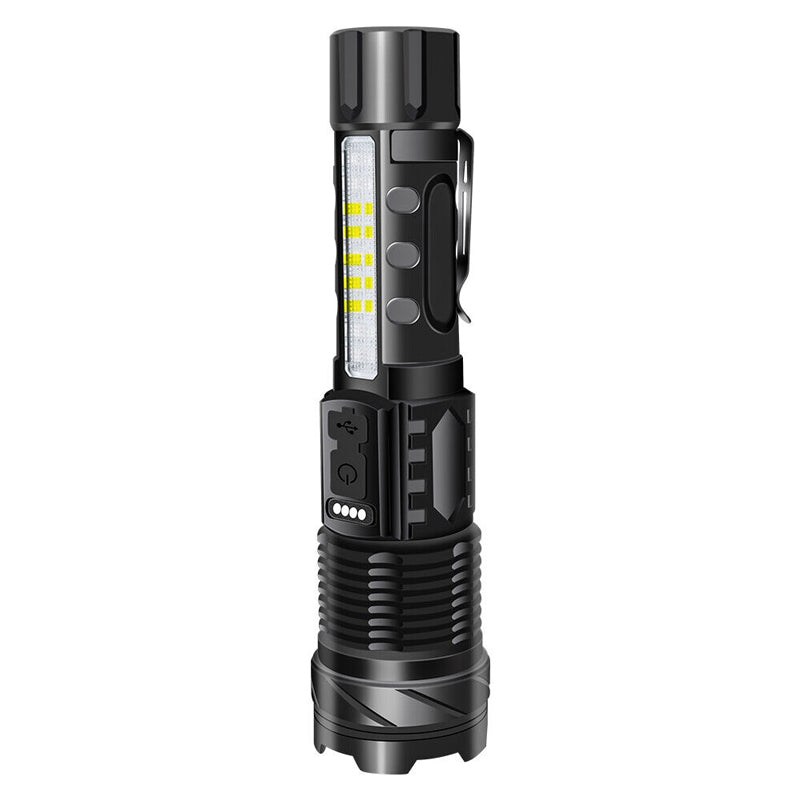 30W 14LED Tactical Flashlight White Laser Torch Lamp USB Charging