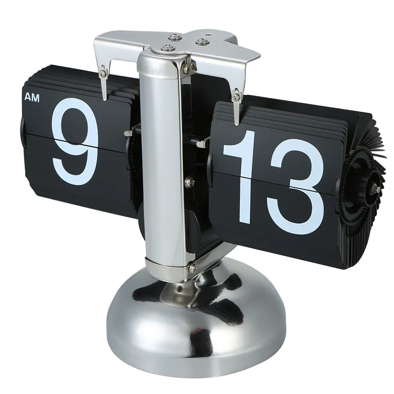 Automatic Page Turner Mechanical Desktop Vintage Clock- Battery Powered