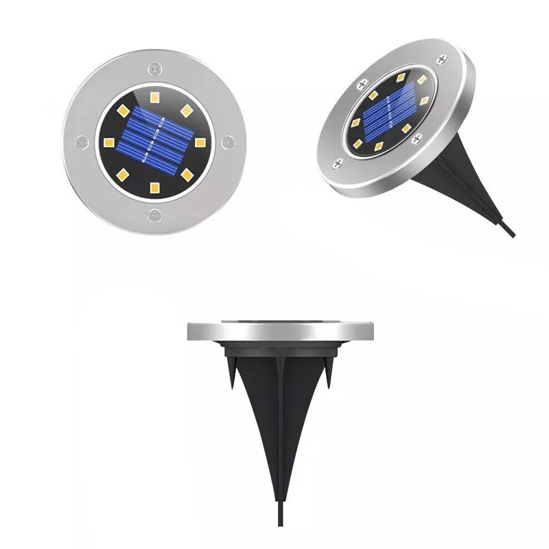 4 Pcs Solar Powered LED Light for Outdoor Garden Inground Recessed