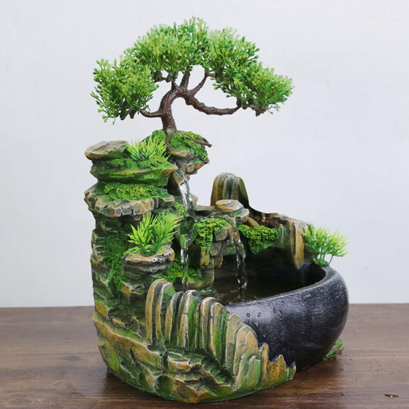Color Changing Indoor Fountain Rock Garden Aquarium Bonsai Ornament