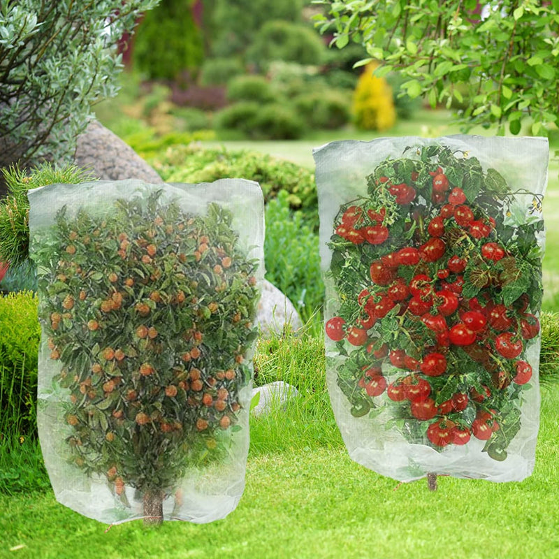 Reusable Plant Fruit Protect Drawstring Net Bag Mesh Insect Pest Barrier