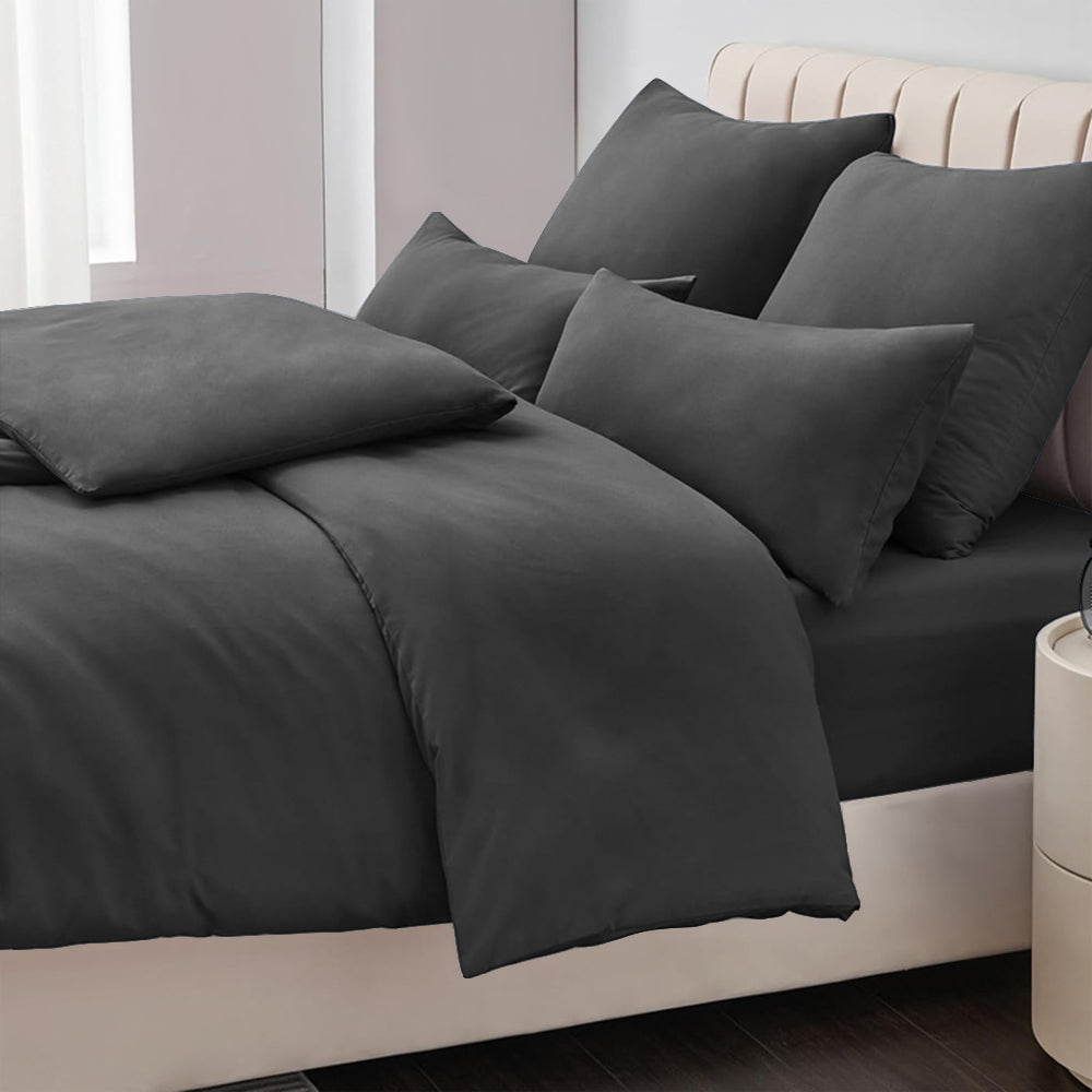 2000TC Washed Cotton Quilt Doona Duvet Cover and Pillowcase Set