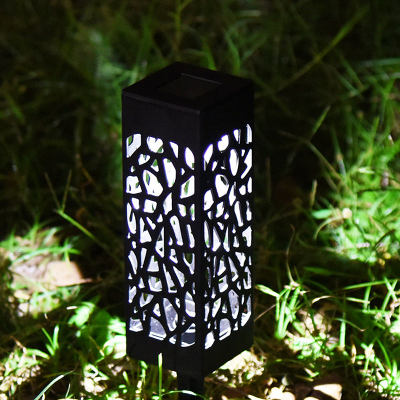 Pack of 4 Cool White Waterproof LED Garden Stake Sensor Ground Lights- Solar Powered