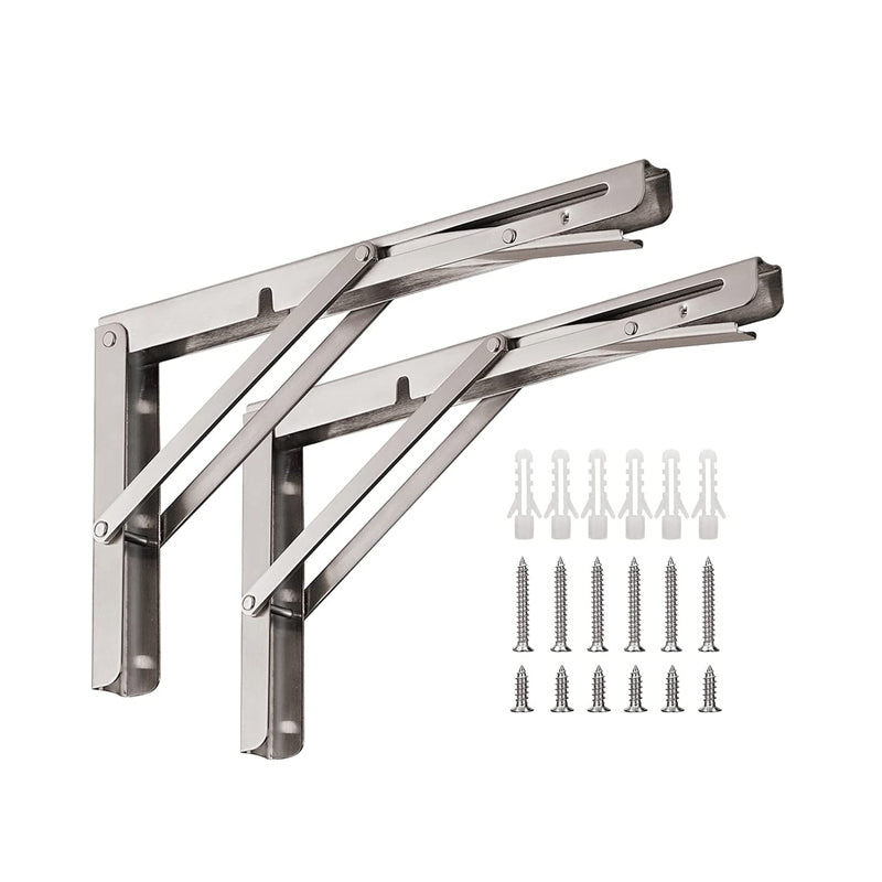 150kg Load Heavy-Duty Stainless-Steel Folding Table Bracket Shelf Bench