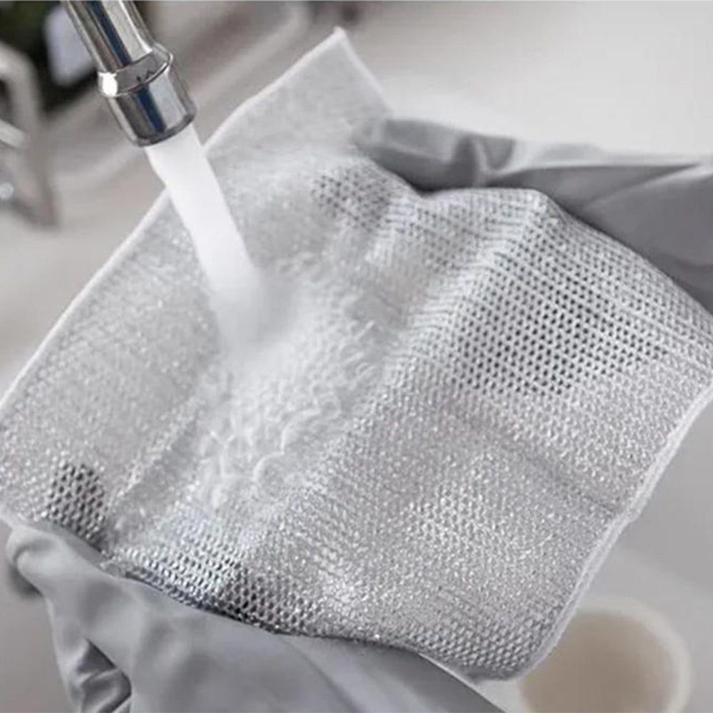5/10pcs Non-stick Oil-free Mesh Wire Dishwashing Cloth For Kitchen Stove Dishwashing And Pot Washing