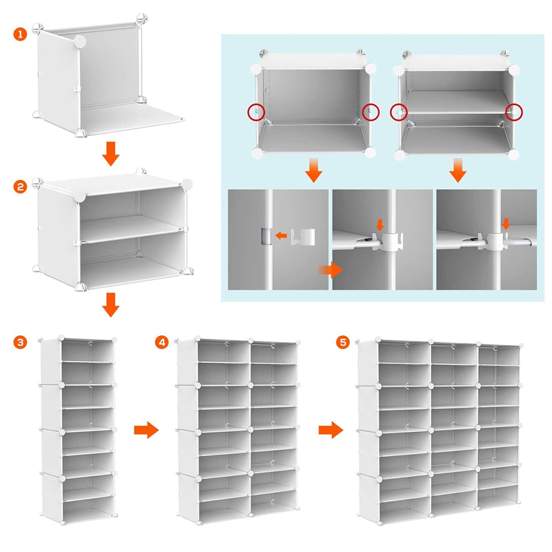 Stackable Free Standing Shoe Organizer Storage Box DIY Shoe Rack