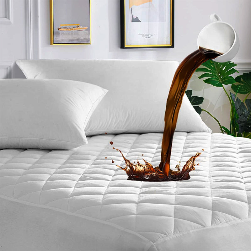 4 Layer Quilted Cotton Waterproof Mattress Protector and Breathable Bed Cover