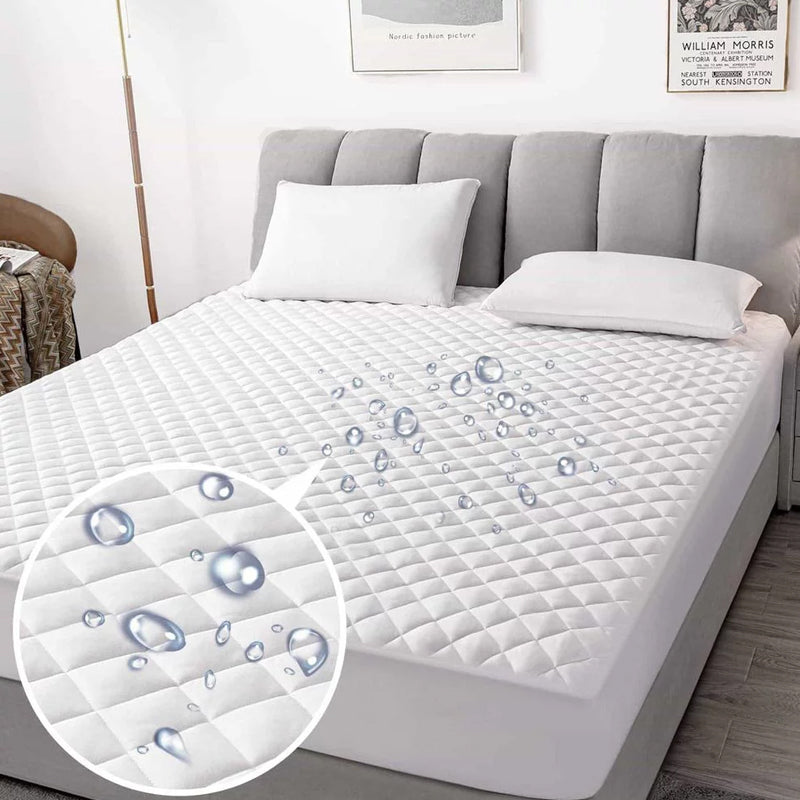 4 Layer Quilted Cotton Waterproof Mattress Protector and Breathable Bed Cover