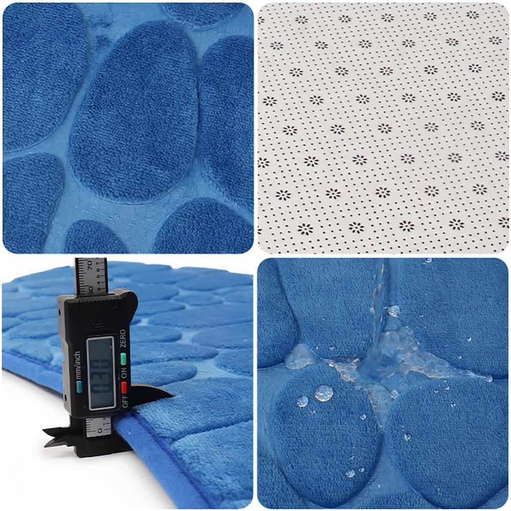 Quick Dry Water Absorbent Shower Carpet with Cobblestone Pattern