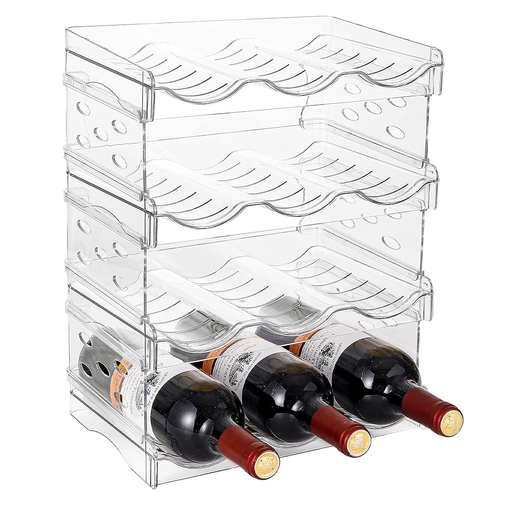 Space-Saving Tire Stackable Water Bottle Organizer Rack - Holds 6/8/12/16 Bottles Securely
