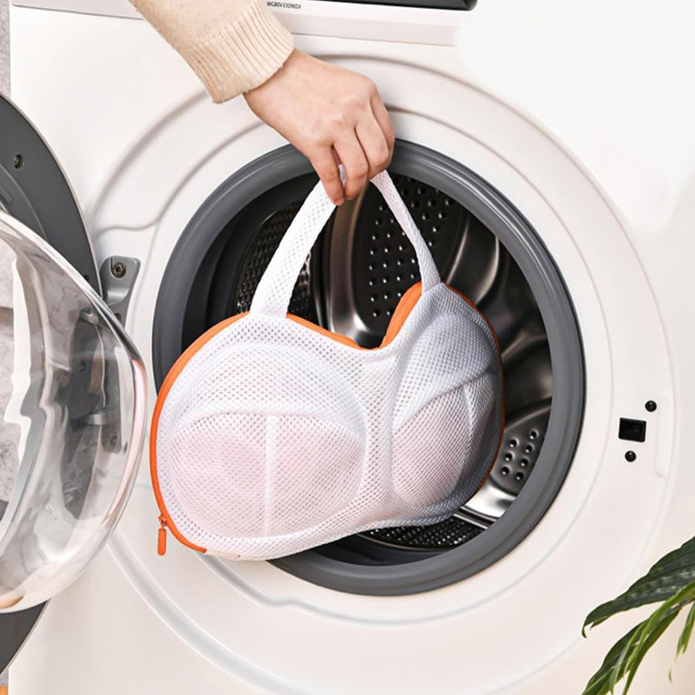 High Permeability Mesh Bra-shaped Lingerie Laundry Bags With Handle And Zipper