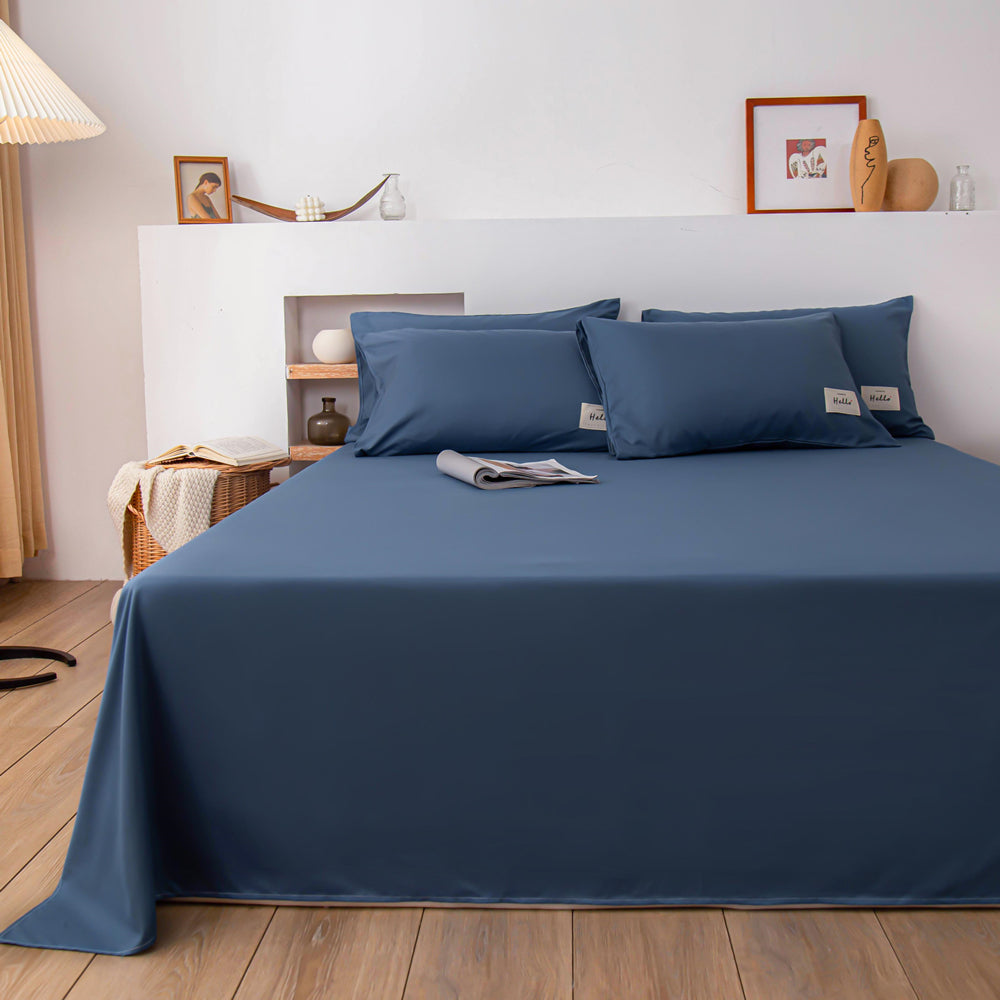 Soft Solid Color Bed Sheet for Double Bed