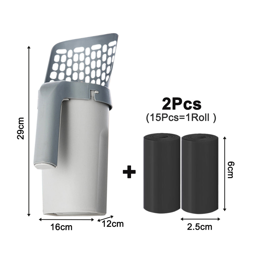 Self Cleaning Cat Litter Shovel Scoop with Refill Bag