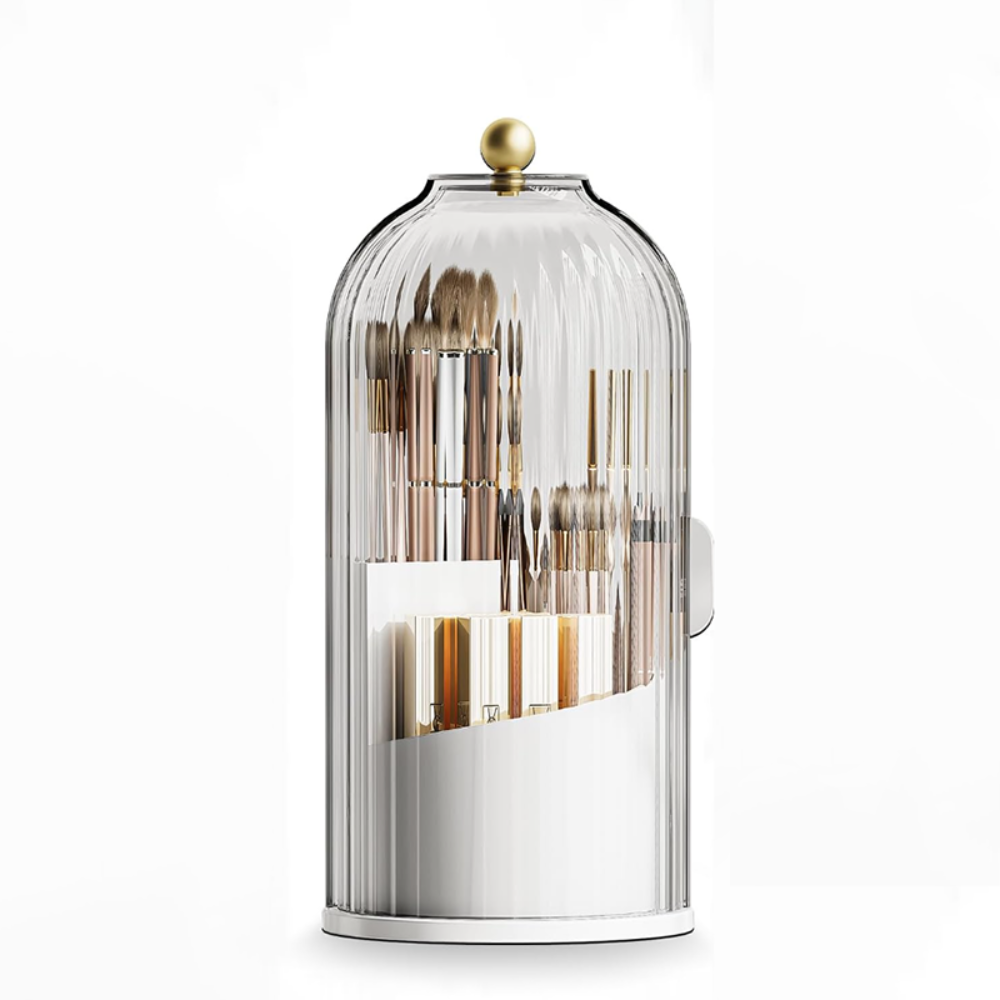 360° Rotating Makeup Organizer with Lid