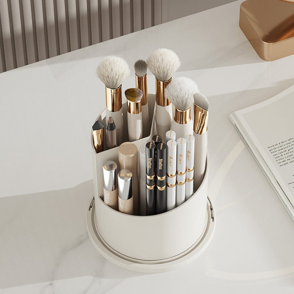360° Rotating Makeup Organizer with Lid