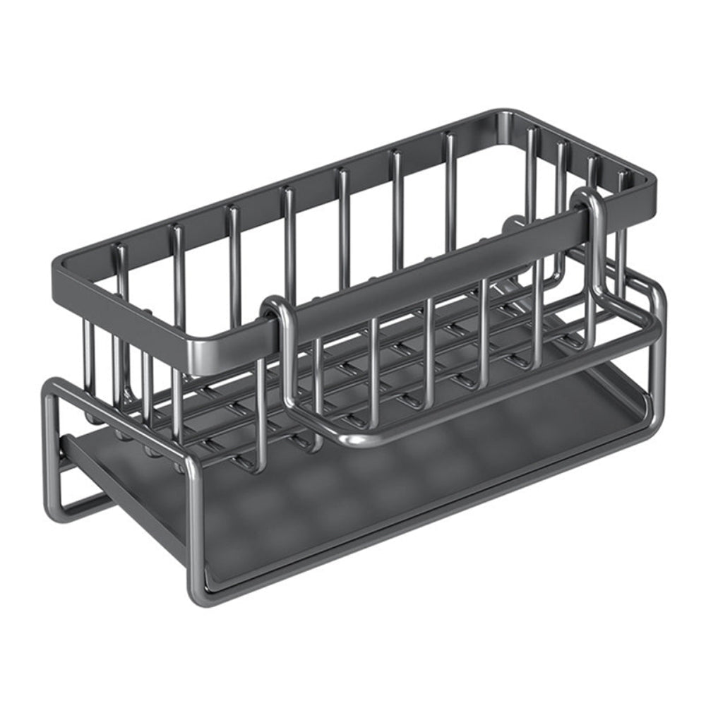 Multi-Functional Stainless Steel Sink Organizer with Drain Rack