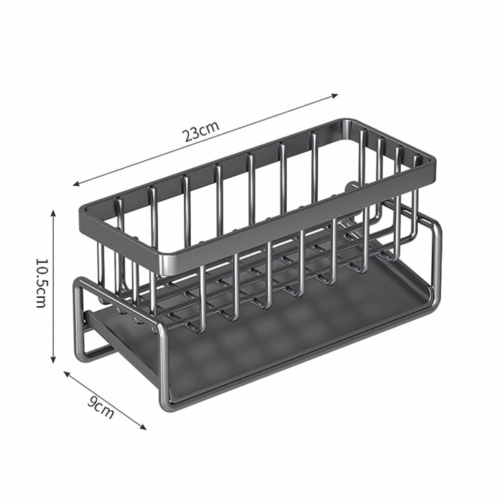 Multi-Functional Stainless Steel Sink Organizer with Drain Rack