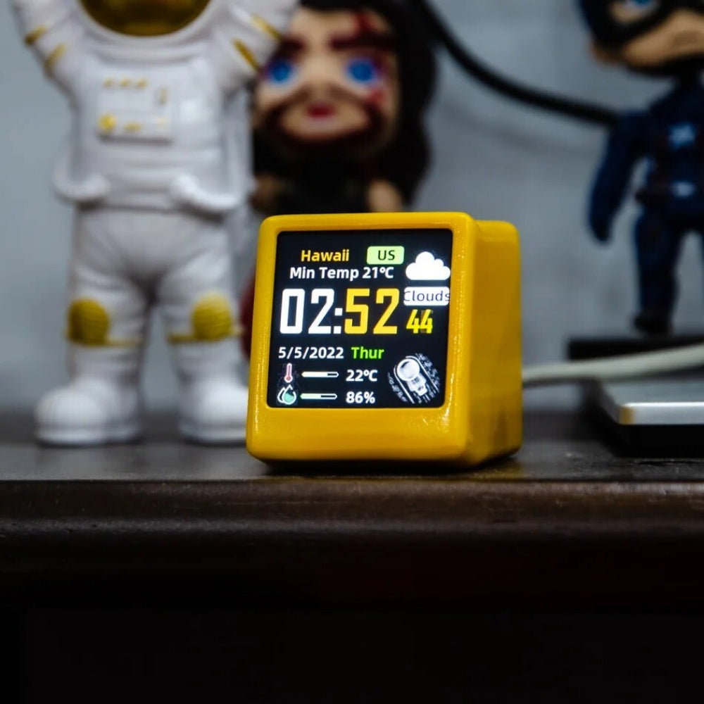 Small Portable Smart WiFi Weather Station Temperature Humidity Time Alarm Clock