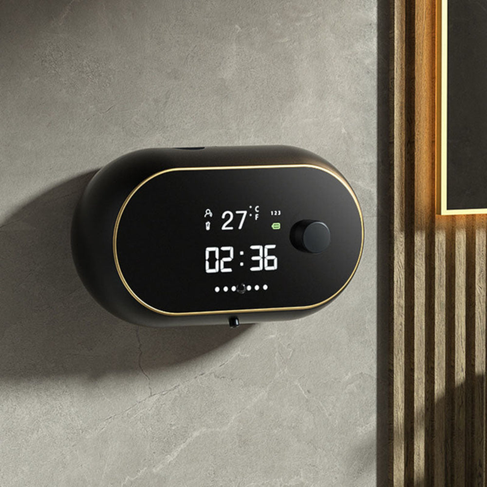 Human Body Induction Smart Liquid Foam Soap Dispenser with Time & Temperature Display