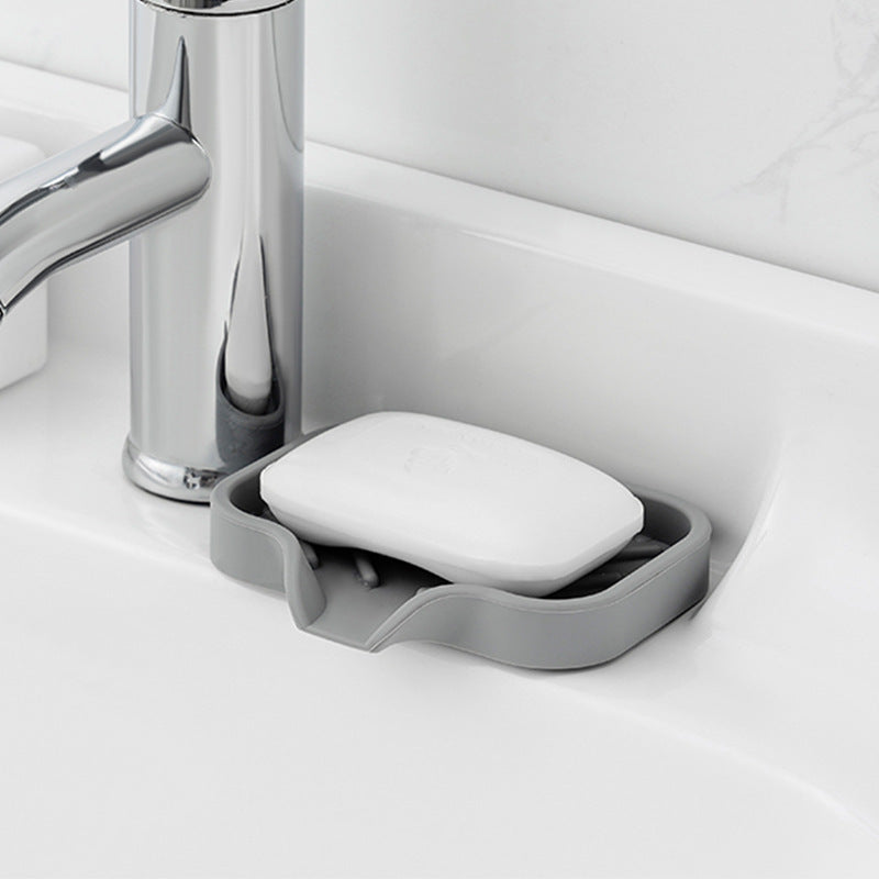 Free Punch Silicone Drain Soap Box Anti-slip Sink Tray