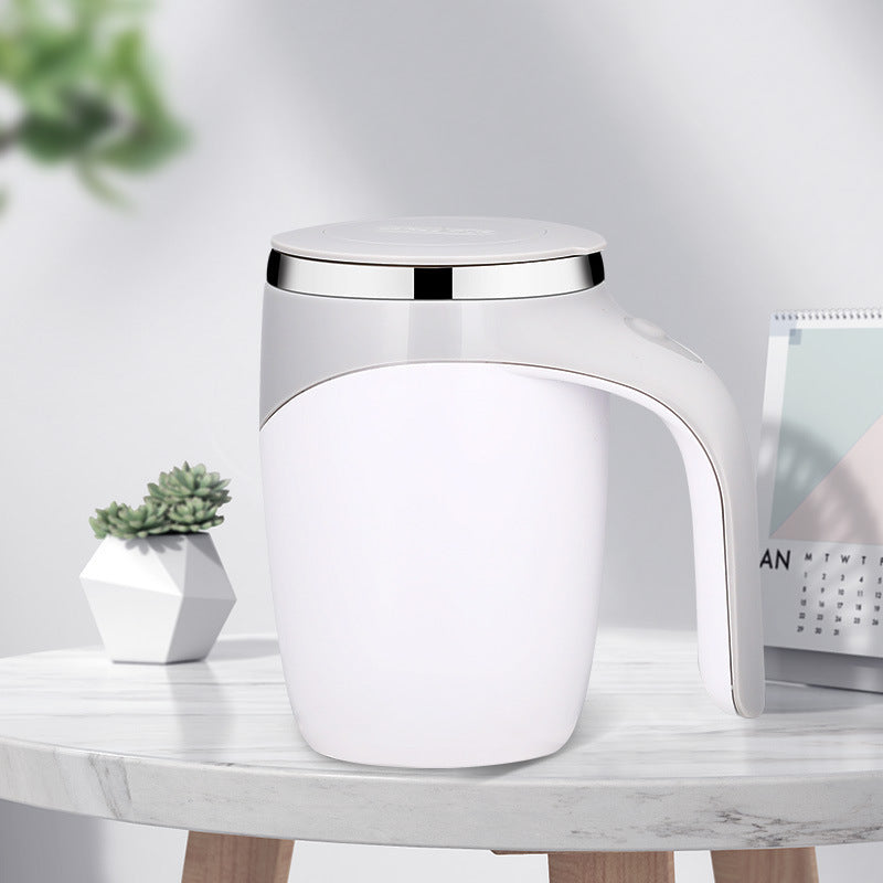 Electric Stainless Steel Rotating Stirring Cup Coffee Mug - Rechargeable