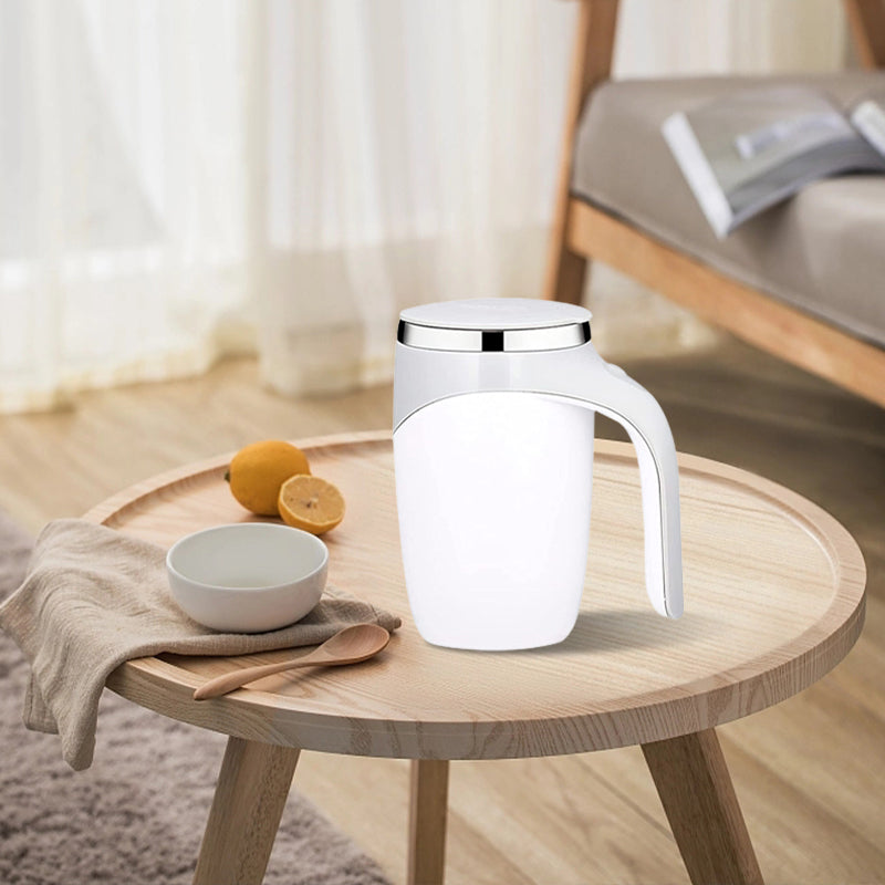 Electric Stainless Steel Rotating Stirring Cup Coffee Mug - Rechargeable