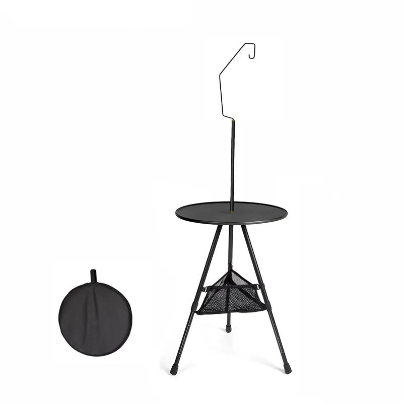 Ultralight Portable Folding Camping Round Table with Optional Light Stand