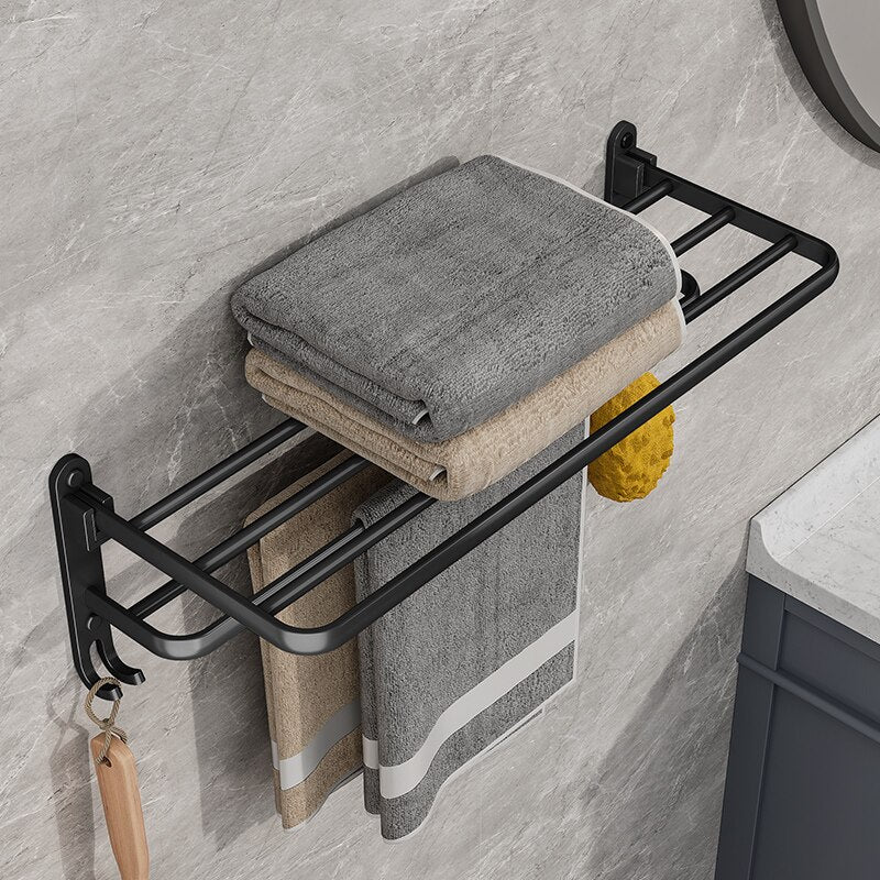 Wall Mount Foldable AluminumTowel Rack
