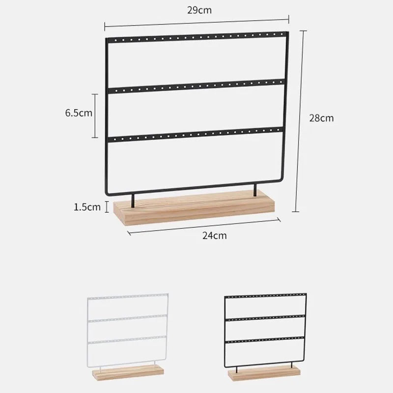 Metal 3 Layers Jewelry Storage Earring Display Holder