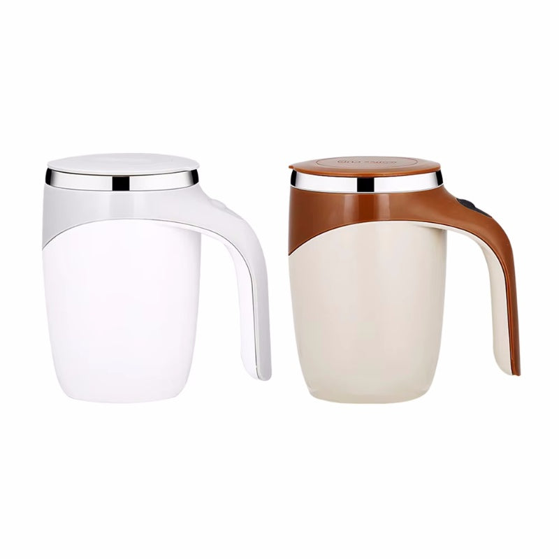 Electric Stainless Steel Rotating Stirring Cup Coffee Mug - Rechargeable